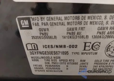 2014 Cadillac Srx Premium Collection z USA, uszkodzony, nr VIN 3GYFNGE30ES671895